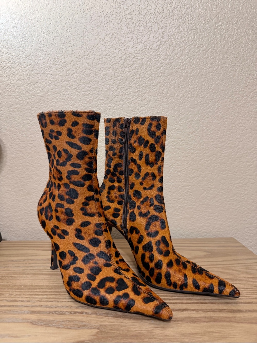 Jeffrey Campbell Daring Leopard Print Pointed Ankle Boots - new no box